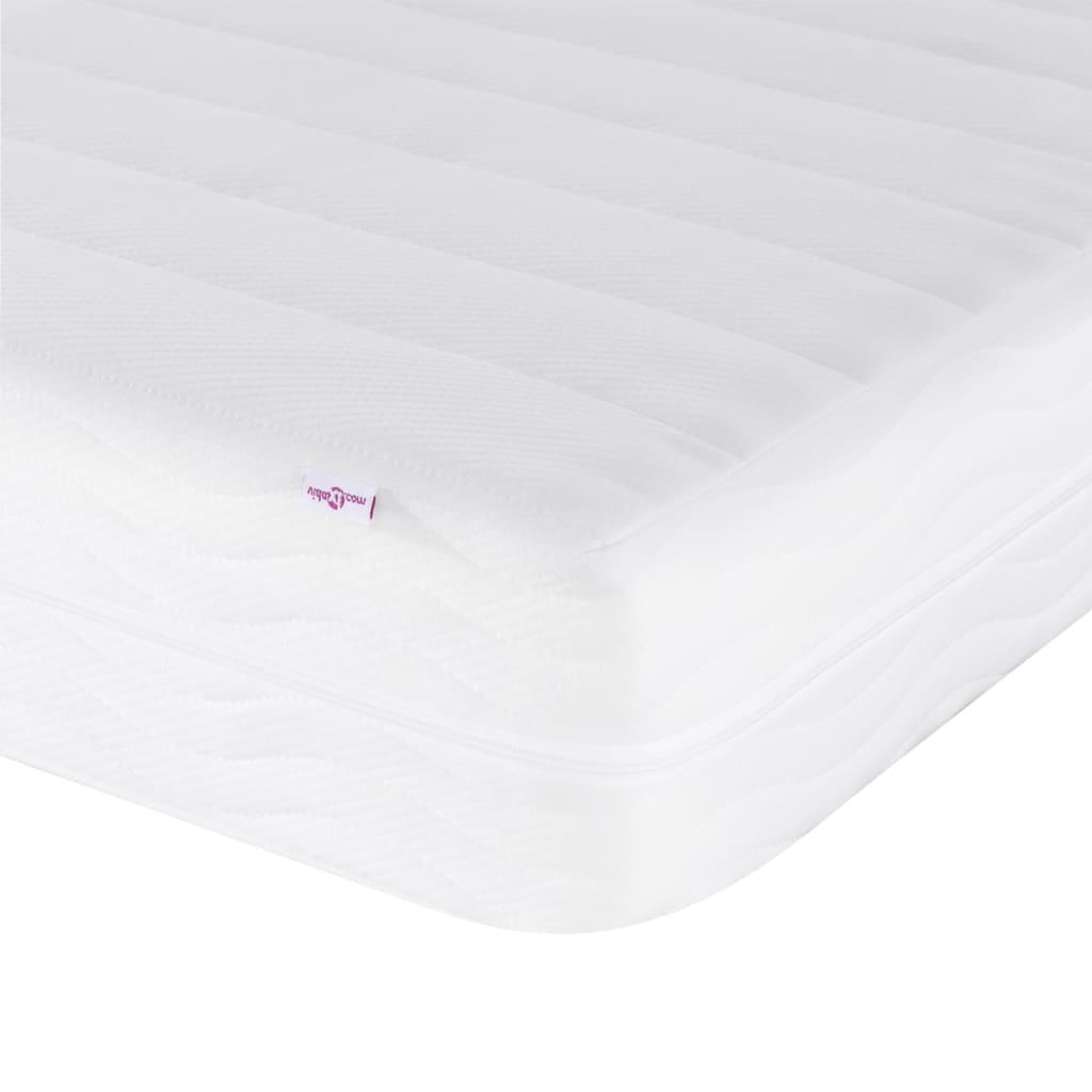 daybed med madras 90x200 cm stof cremefarvet