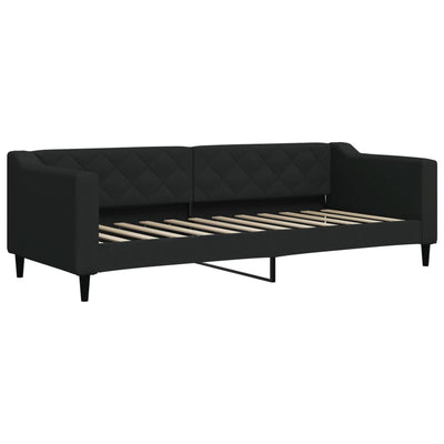 daybed med udtræk 80x200 cm stof sort