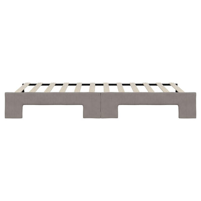 daybed med udtræk 90x200 cm stof gråbrun