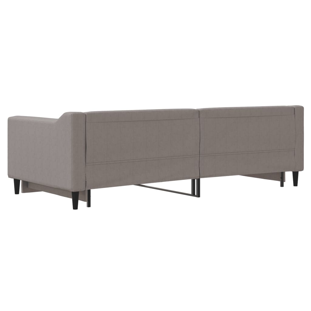 daybed med udtræk 90x200 cm stof gråbrun