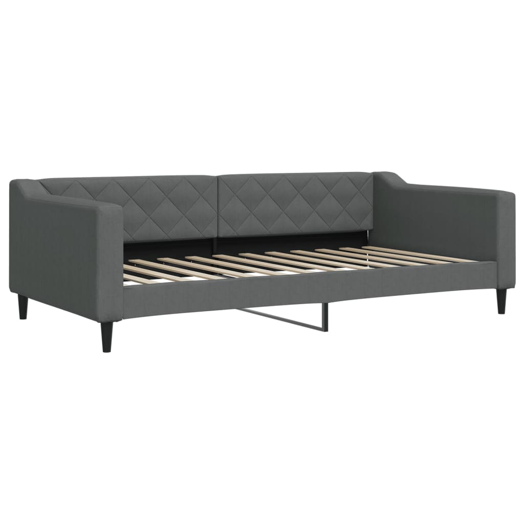 daybed med udtræk 100x200 cm stof mørkegrå