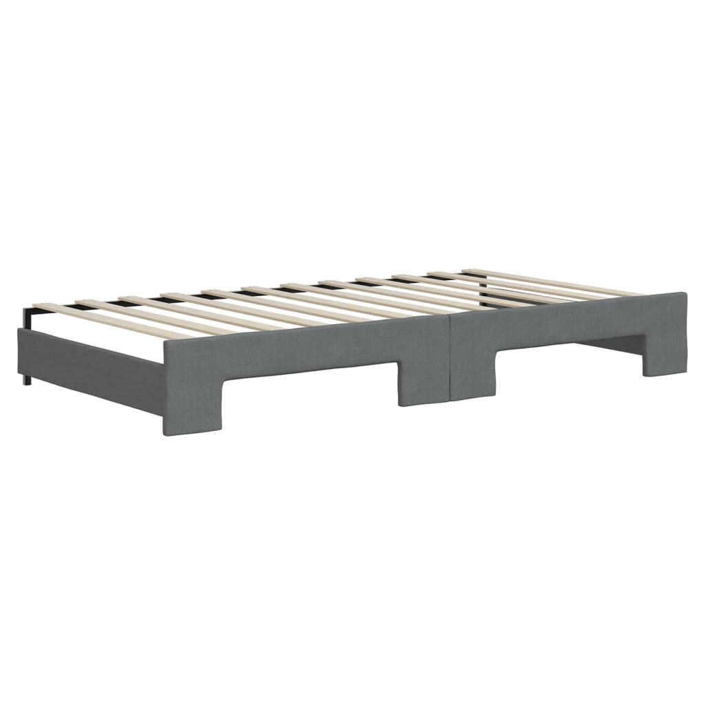 daybed med udtræk 100x200 cm stof mørkegrå