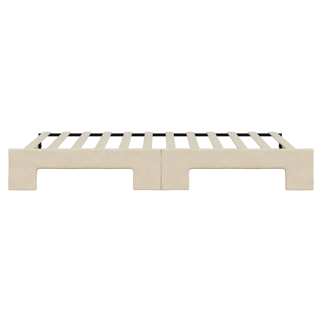 daybed med udtræk 100x200 cm stof cremefarvet
