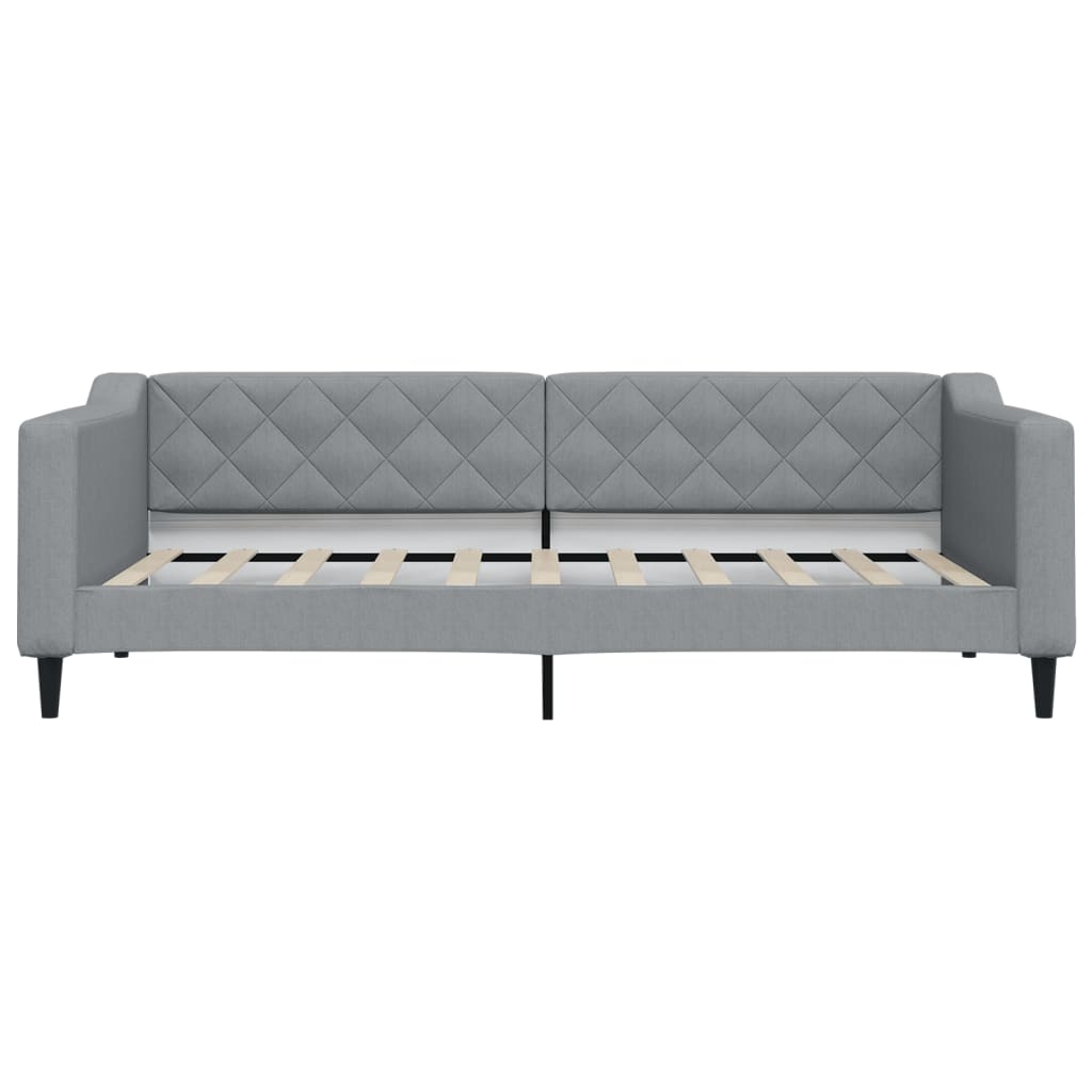 daybed med udtræk 90x190 cm stof lysegrå