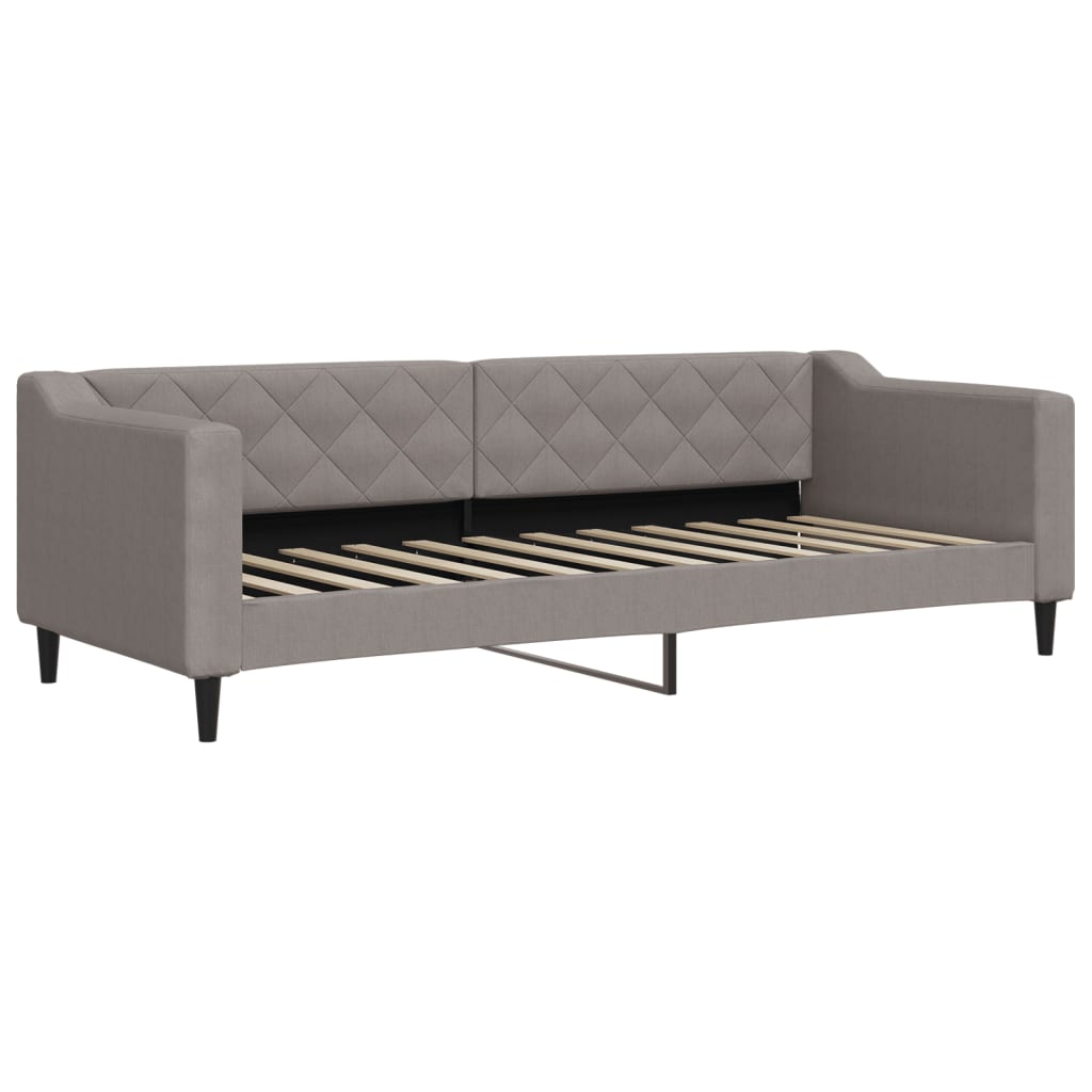 daybed med udtræk og madras 80x200 cm stof gråbrun
