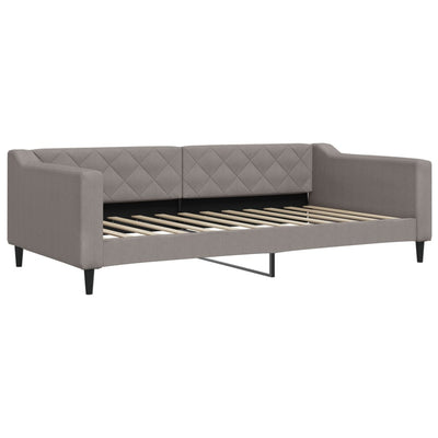 daybed med udtræk og madras 100x200 cm stof gråbrun