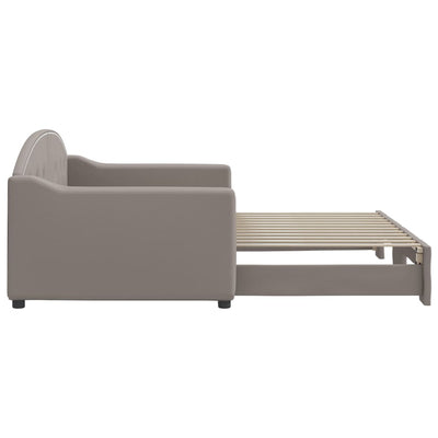 daybed med udtræk 90x200 cm stof gråbrun