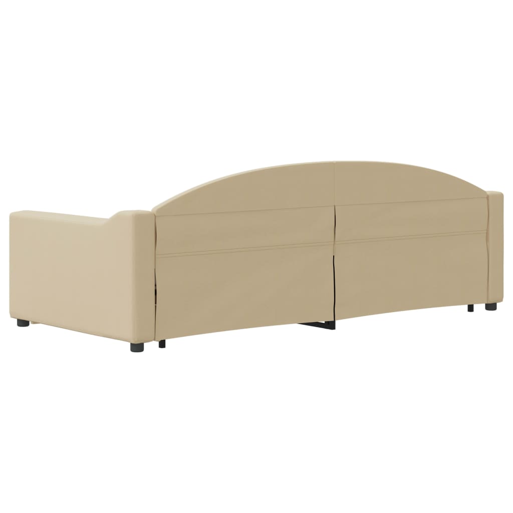 daybed med udtræk 90x200 cm stof cremefarvet