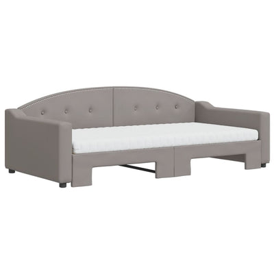 daybed med udtræk og madras 100x200 cm stof gråbrun