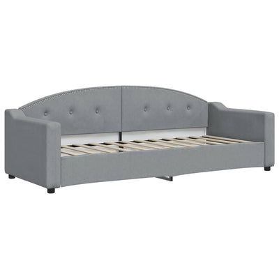 daybed med udtræk og skuffer 80x200 cm stof lysegrå