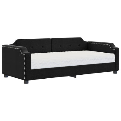daybed med madras 90x200 cm stof sort