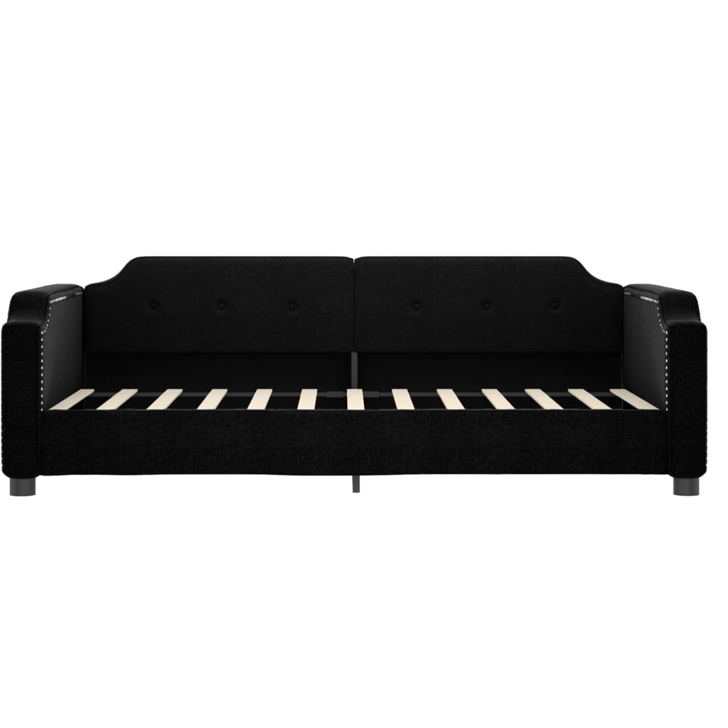 daybed med madras 90x200 cm stof sort
