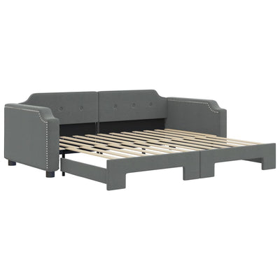 daybed med udtræk 80x200 cm stof mørkegrå