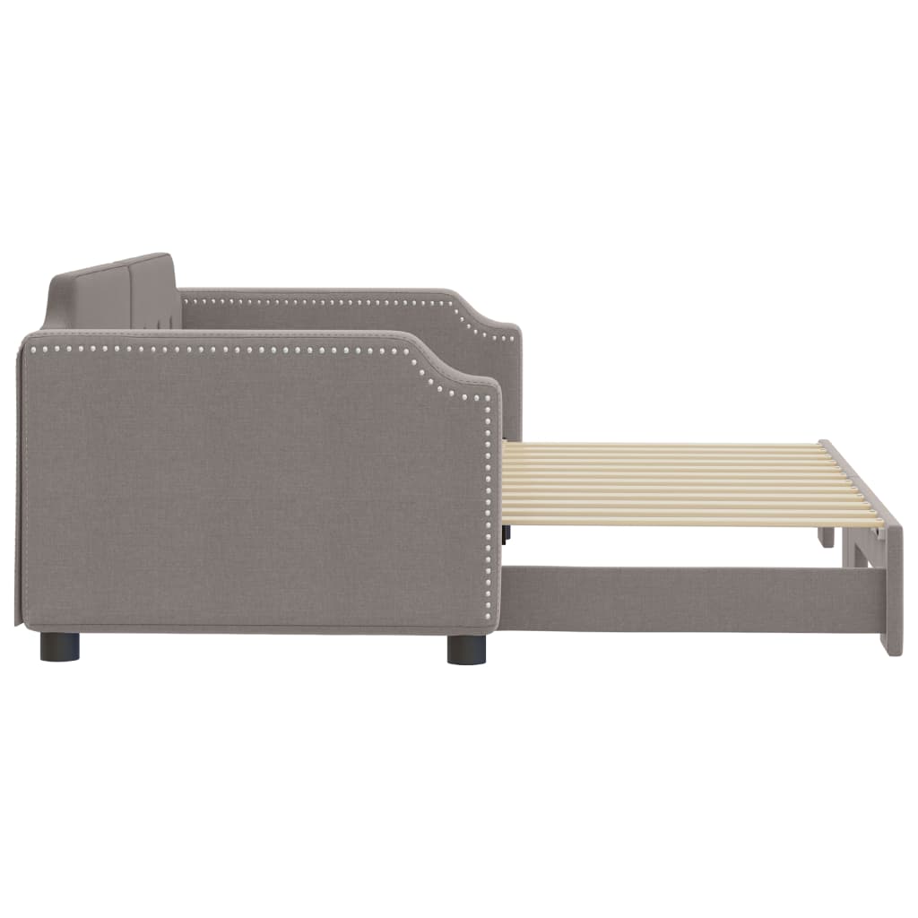 daybed med udtræk 90x200 cm stof gråbrun