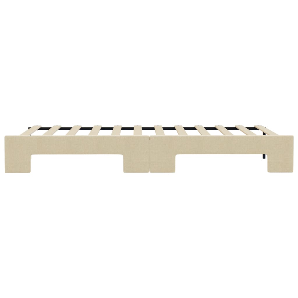 daybed med udtræk 90x200 cm stof cremefarvet