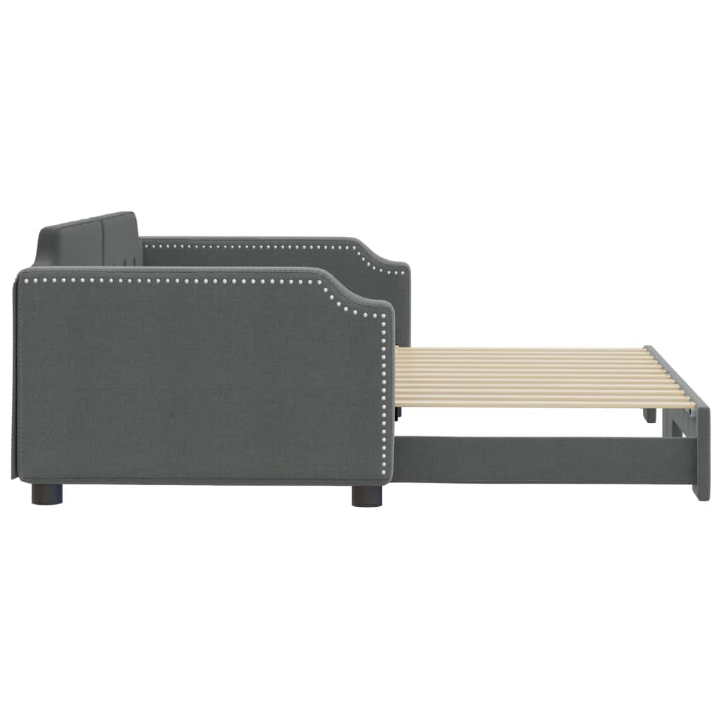 daybed med udtræk 100x200 cm stof mørkegrå