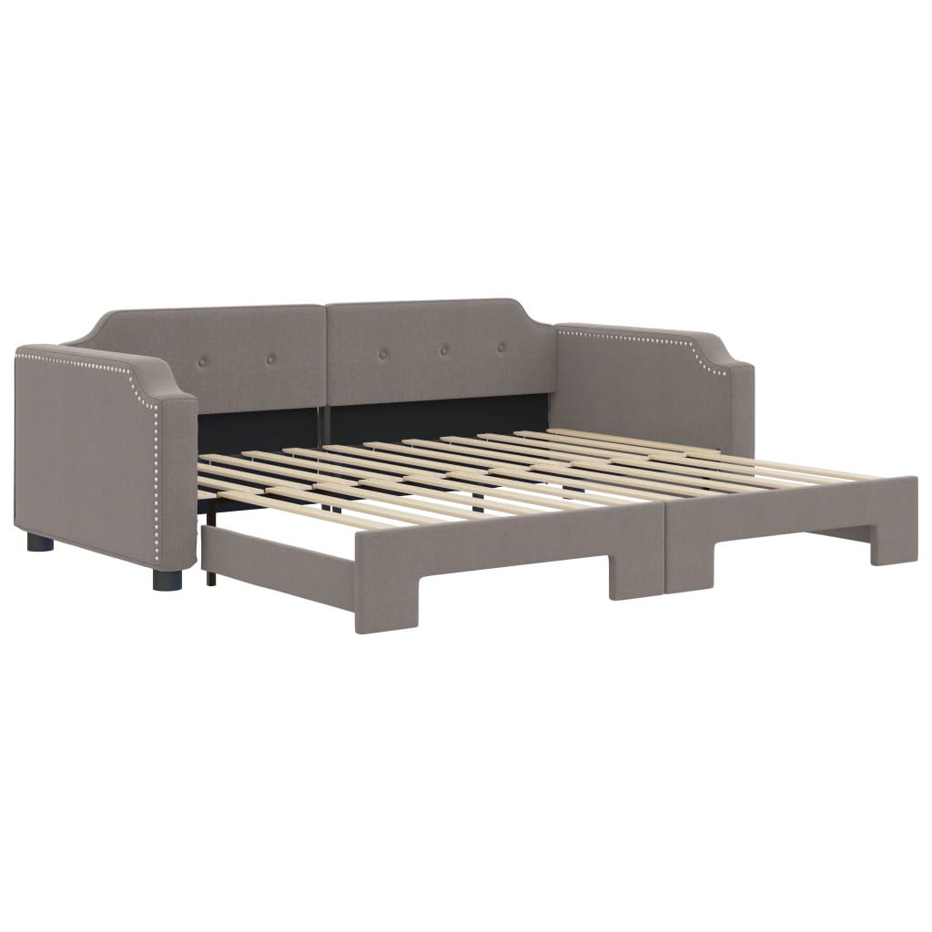 daybed med udtræk 100x200 cm stof gråbrun
