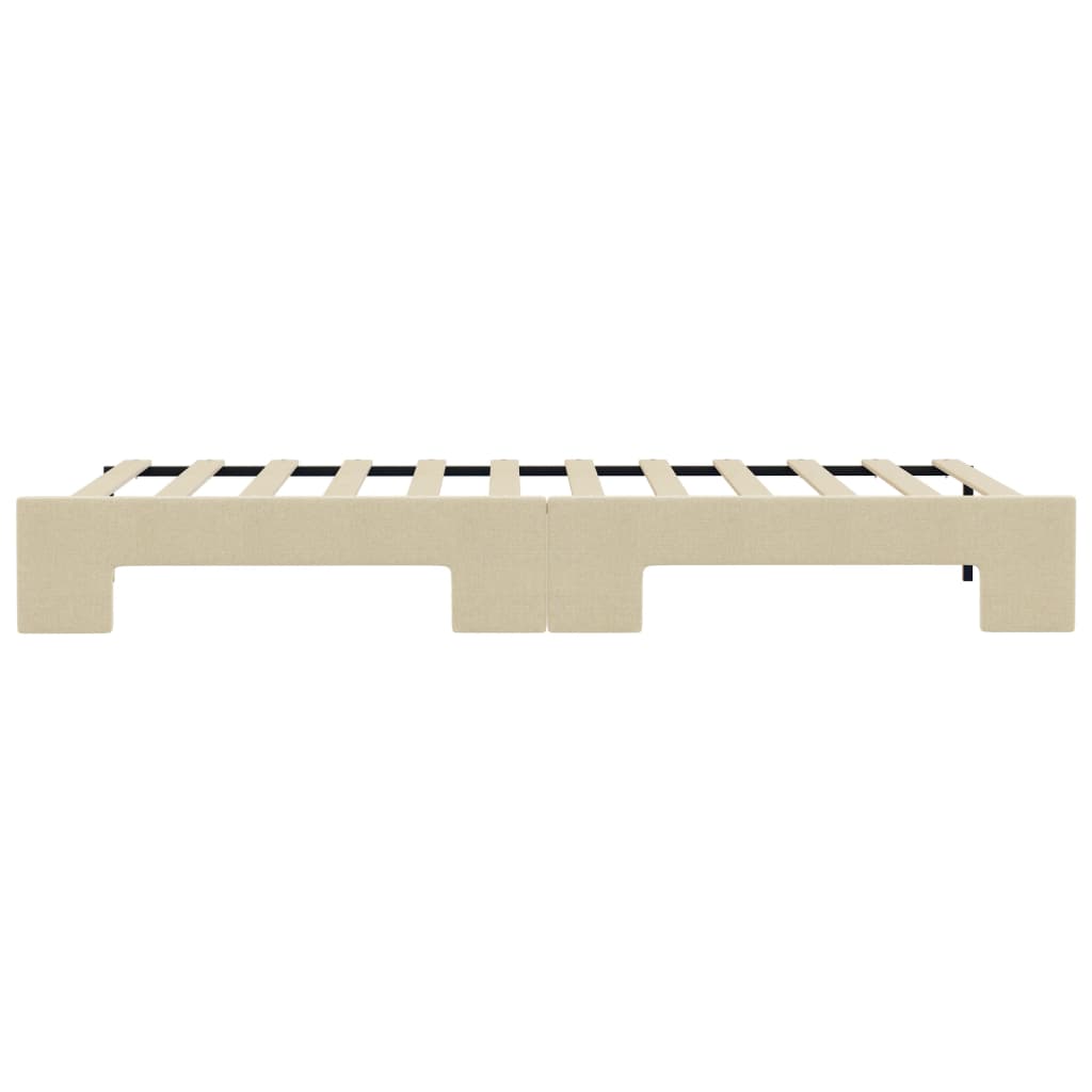 daybed med udtræk 100x200 cm stof cremefarvet