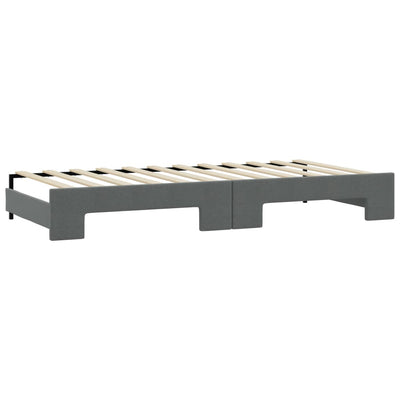 daybed med udtræk og madras 100x200 cm stof mørkegrå