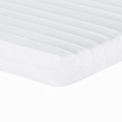 daybed med udtræk og madras 100x200 cm stof cremefarvet