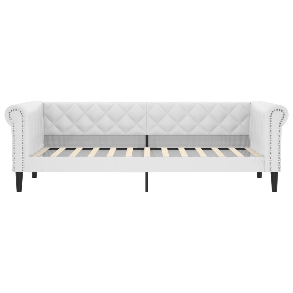 daybed med madras 90x200 cm kunstlæder hvid