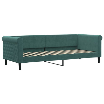 daybed med madras 80x200 cm velour mørkegrøn