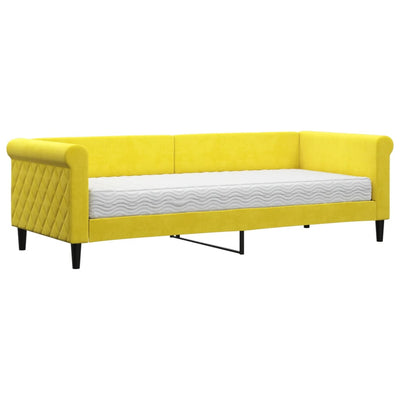 daybed med madras 80x200 cm velour gul