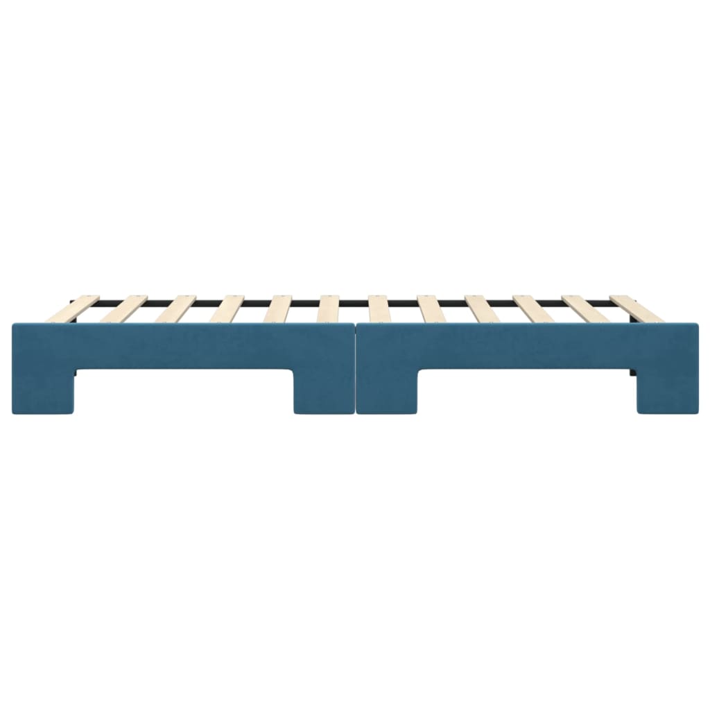 daybed med udtræk 80x200 cm velour blå
