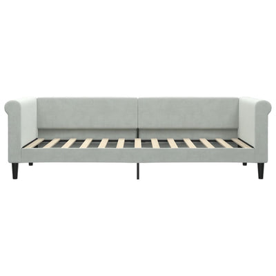 daybed med udtræk 80x200 cm velour lysegrå