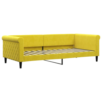 daybed med udtræk 90x200 cm velour gul
