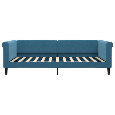 daybed med udtræk 100x200 cm velour blå