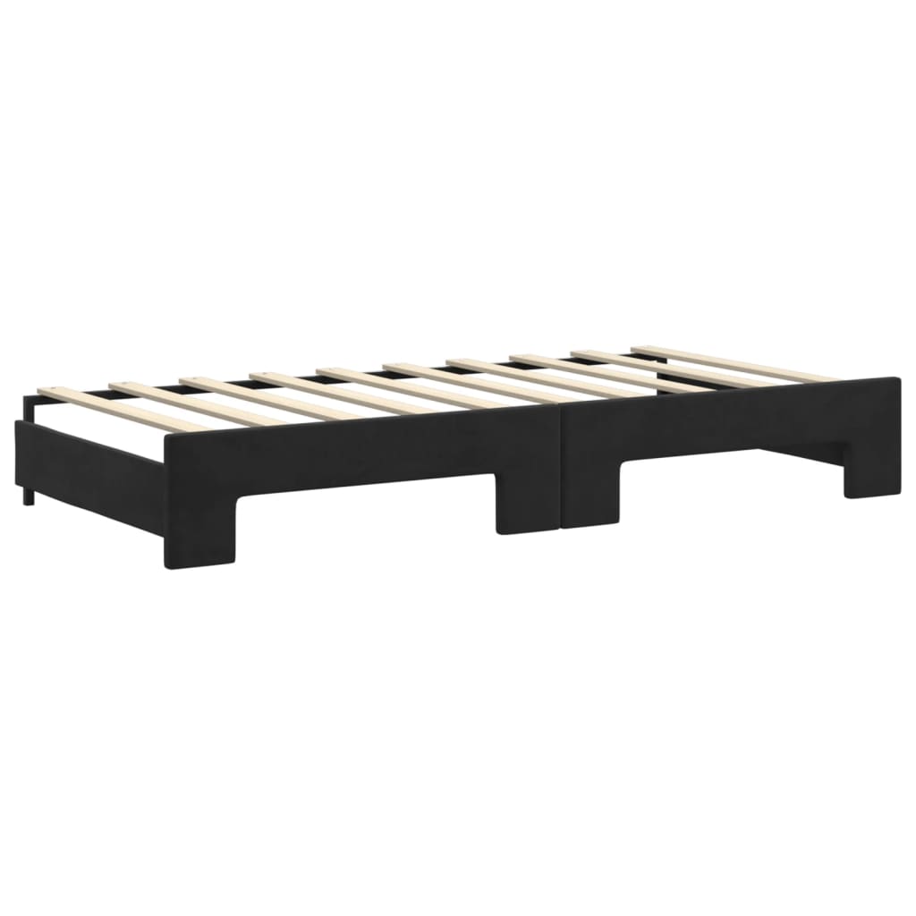 daybed med udtræk 90x190 cm velour sort