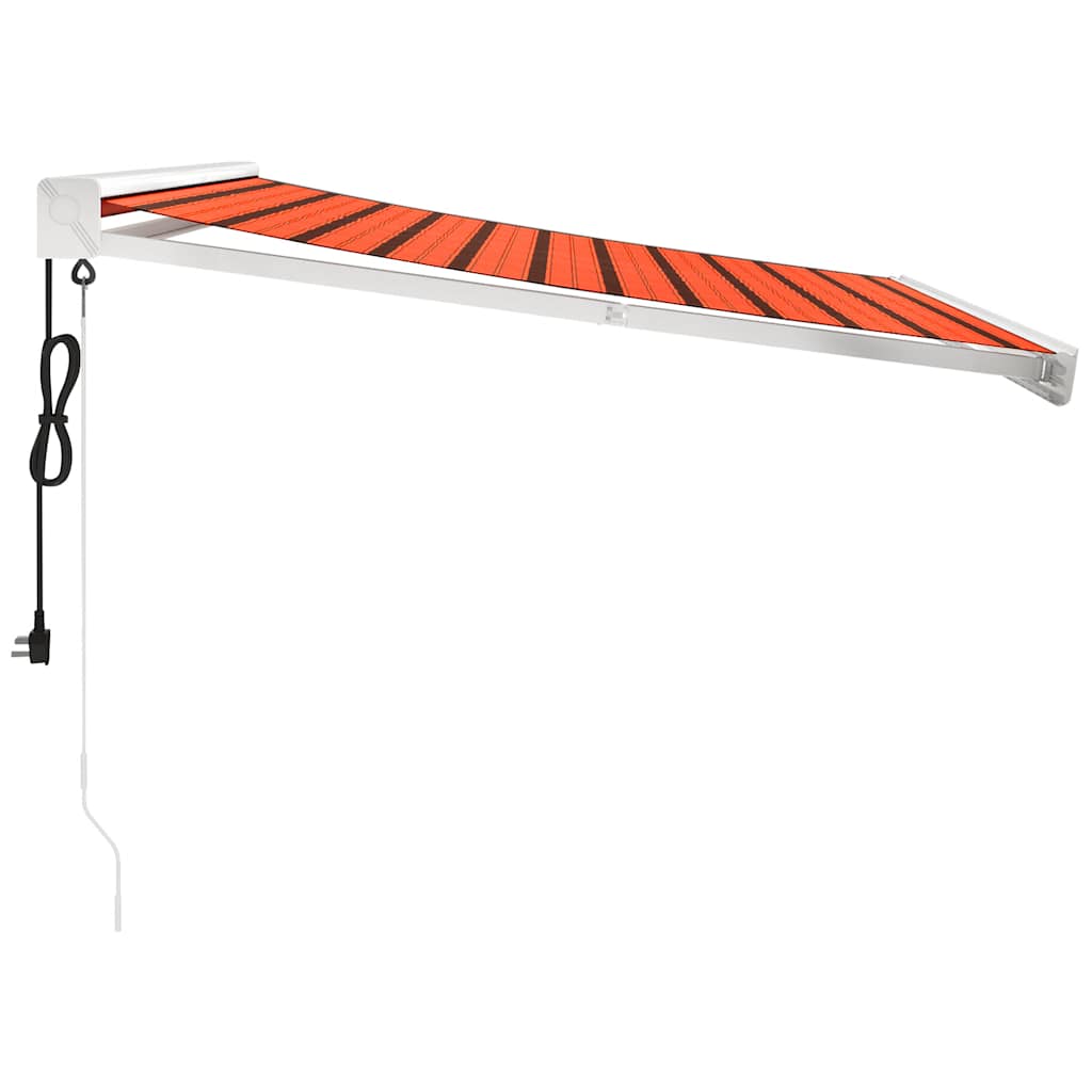 foldemarkise 3,5x2,5 m stof og aluminium orange og brun