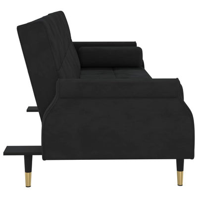 sovesofa med hynder velour sort