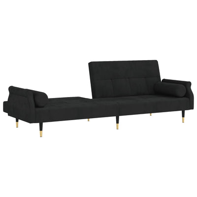 sovesofa med hynder velour sort