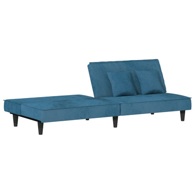 sovesofa velour blå