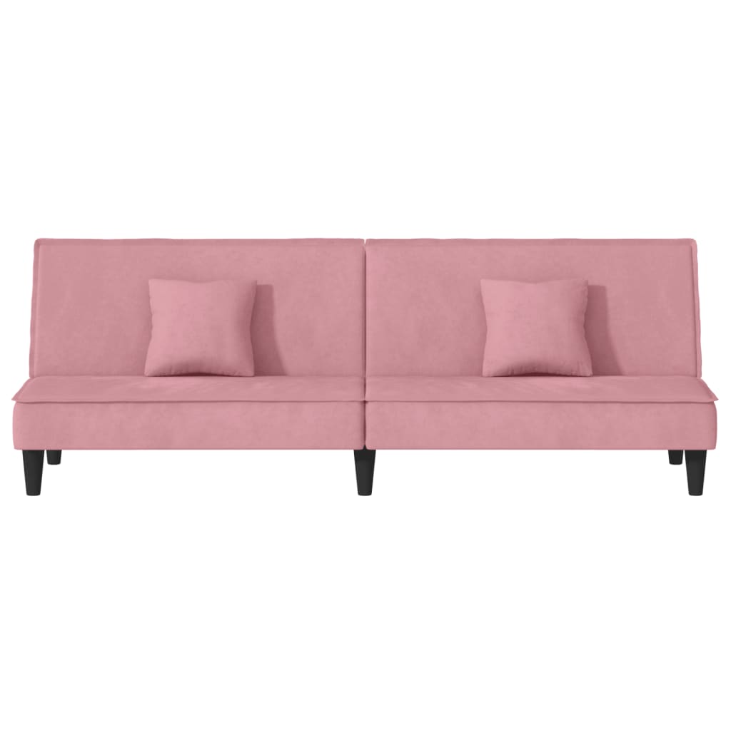 sovesofa velour lyserød