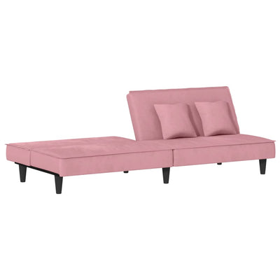 sovesofa velour lyserød