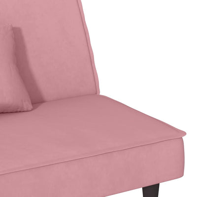 sovesofa velour lyserød