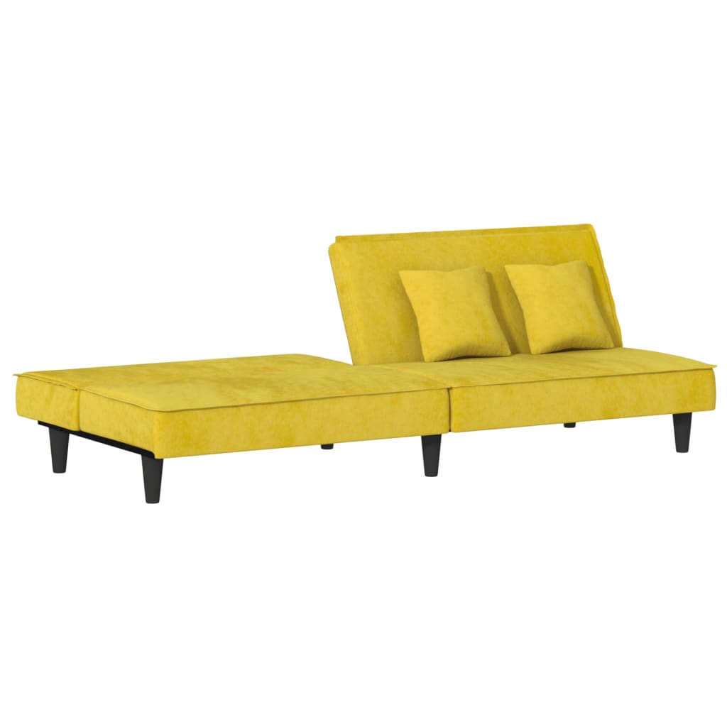 sovesofa velour gul