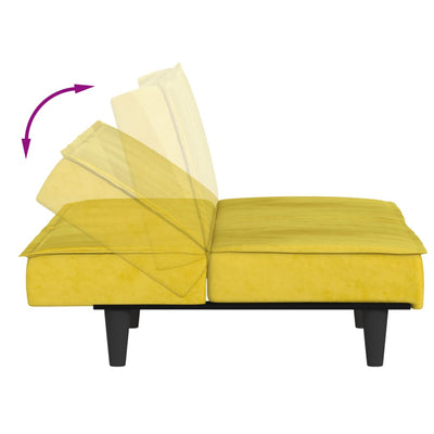 sovesofa velour gul