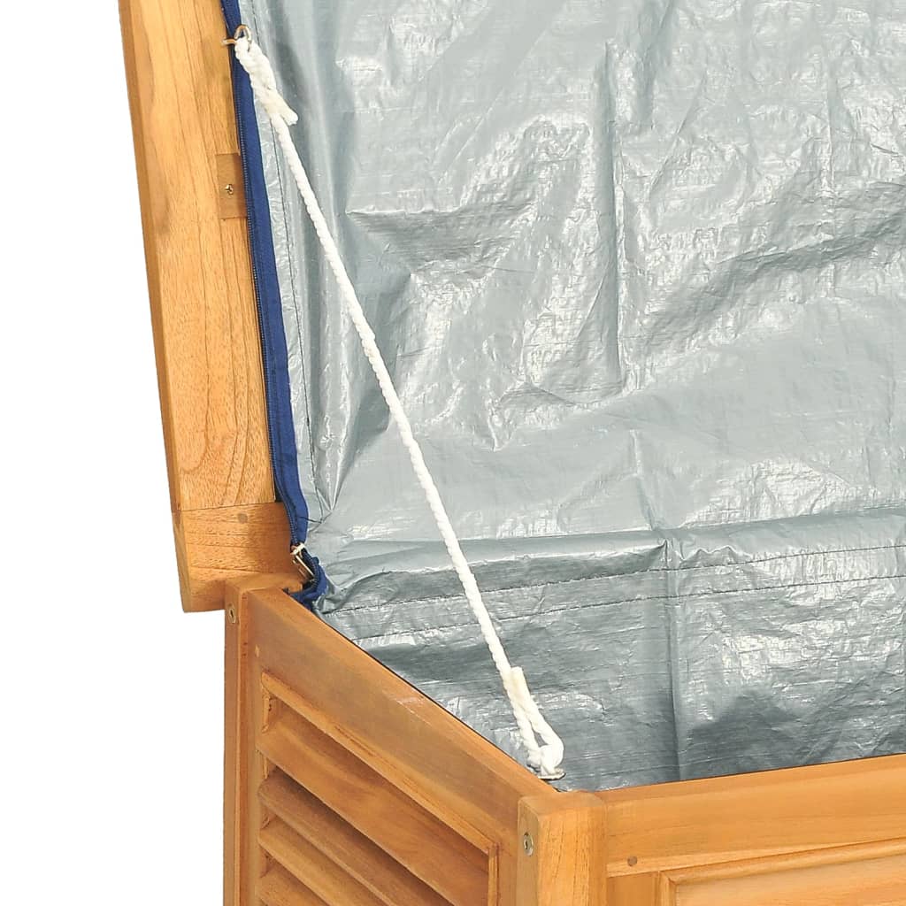 opbevaringsboks til haven med pose 90x50x58 cm massivt teaktræ