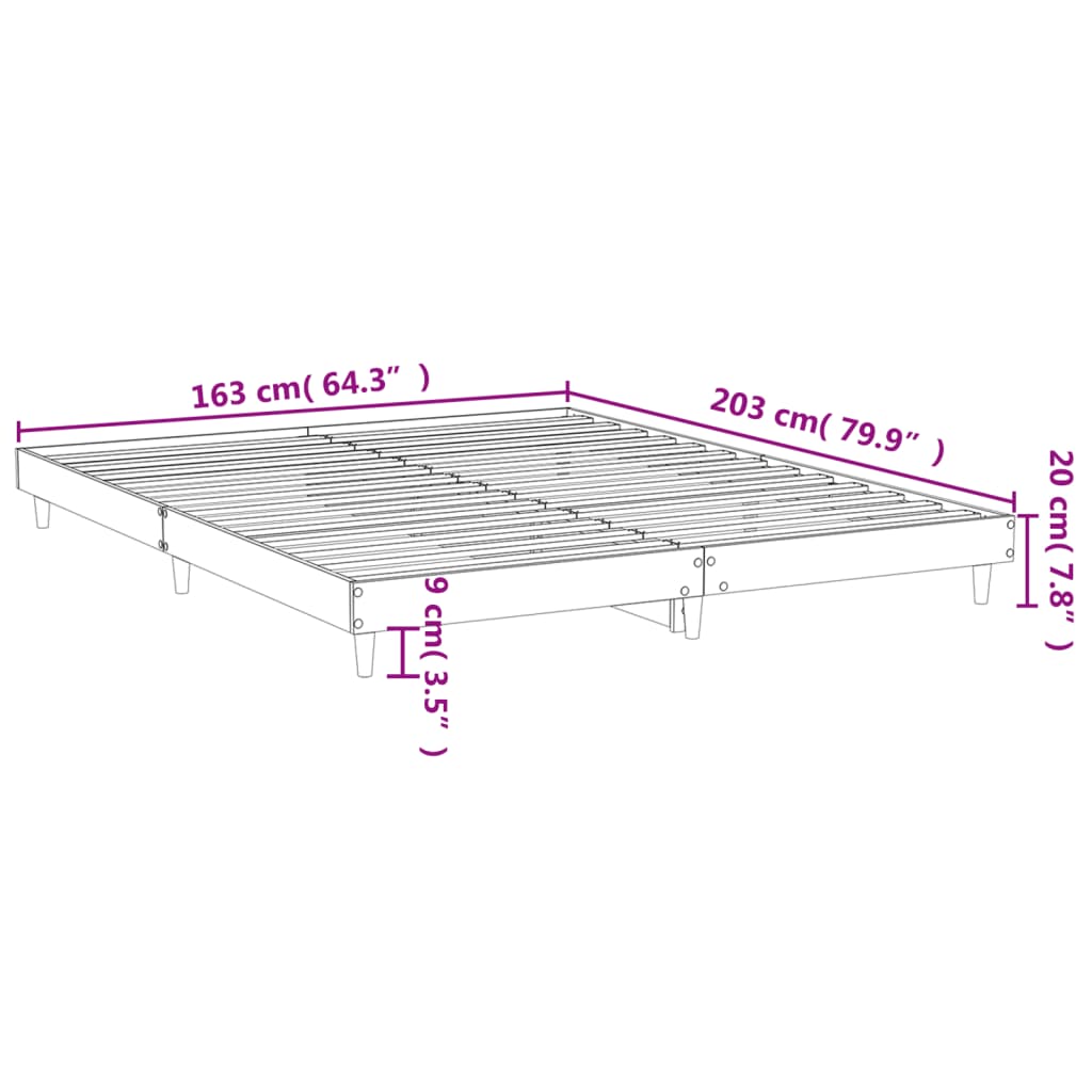 sengestel uden madras 160x200 cm konstrueret træ hvid