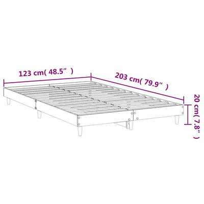 sengestel 120x200 cm konstrueret træ hvid