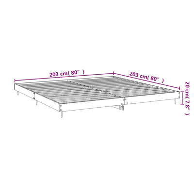 sengestel 200x200 cm konstrueret træ hvid højglans