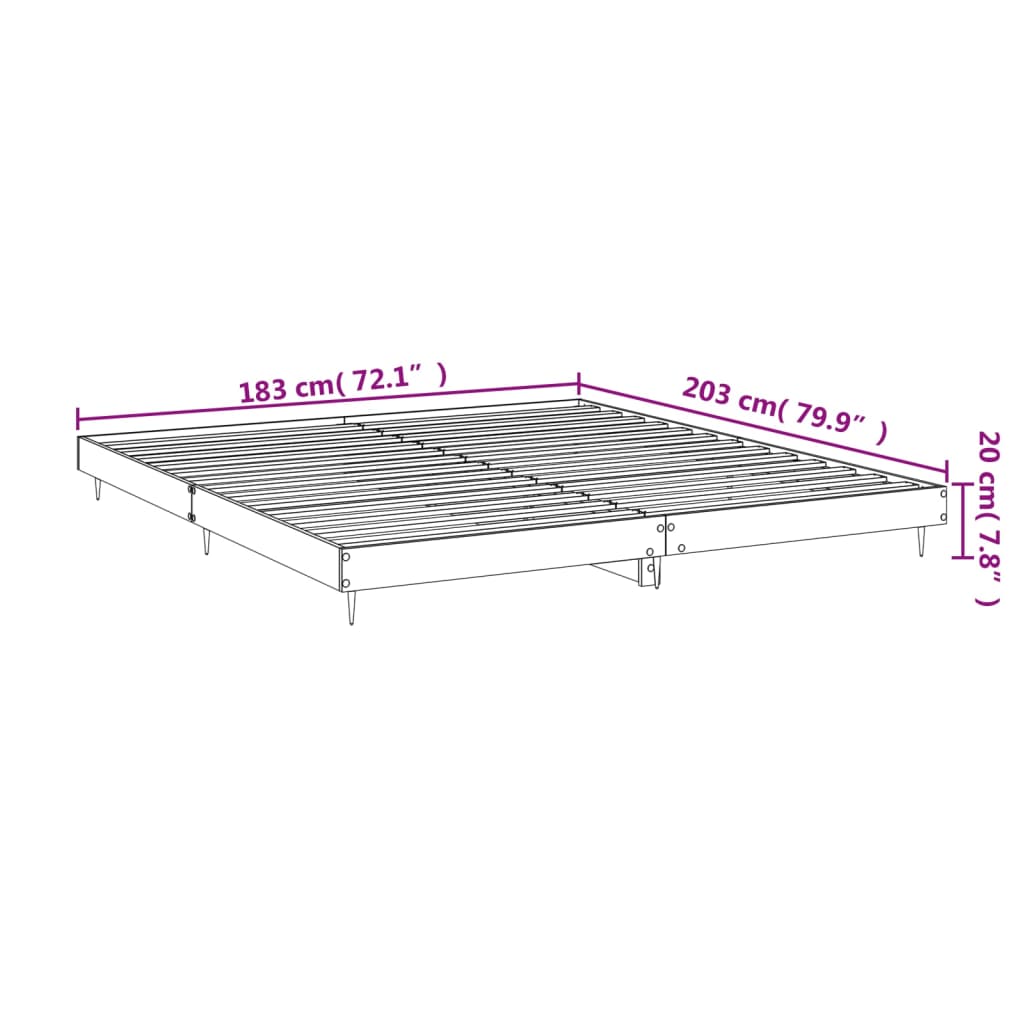 sengestel uden madras 180x200 cm konstrueret træ brunt eg