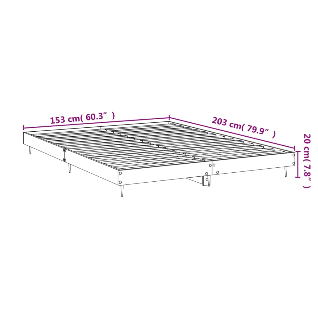 sengestel 150x200 cm konstrueret træ hvid