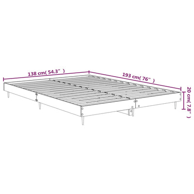 sengestel 135x190 cm konstrueret træ sonoma-eg