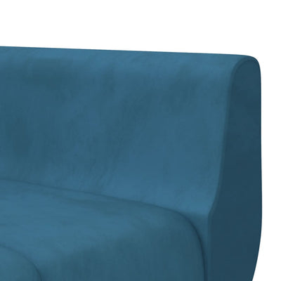 L-formet sovesofa 275x140x70 cm velour blå