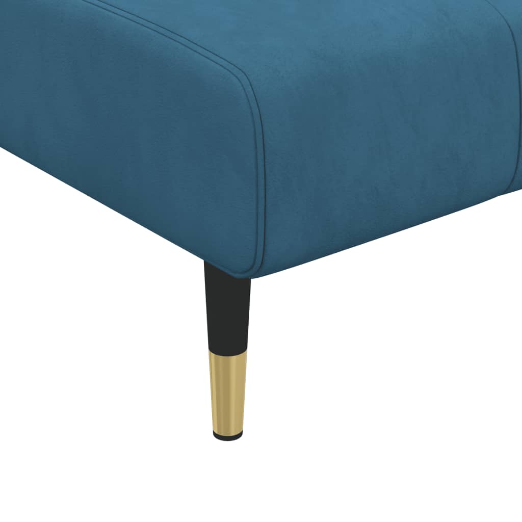 L-formet sovesofa 275x140x70 cm velour blå